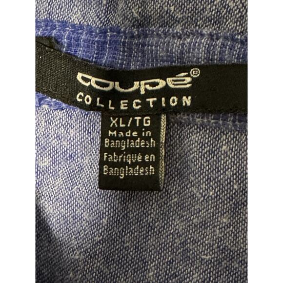 Coupe Collection Blue And White Button Up Long Sleeve Plaid Shirt, Soft, XL - Picture 4 of 7